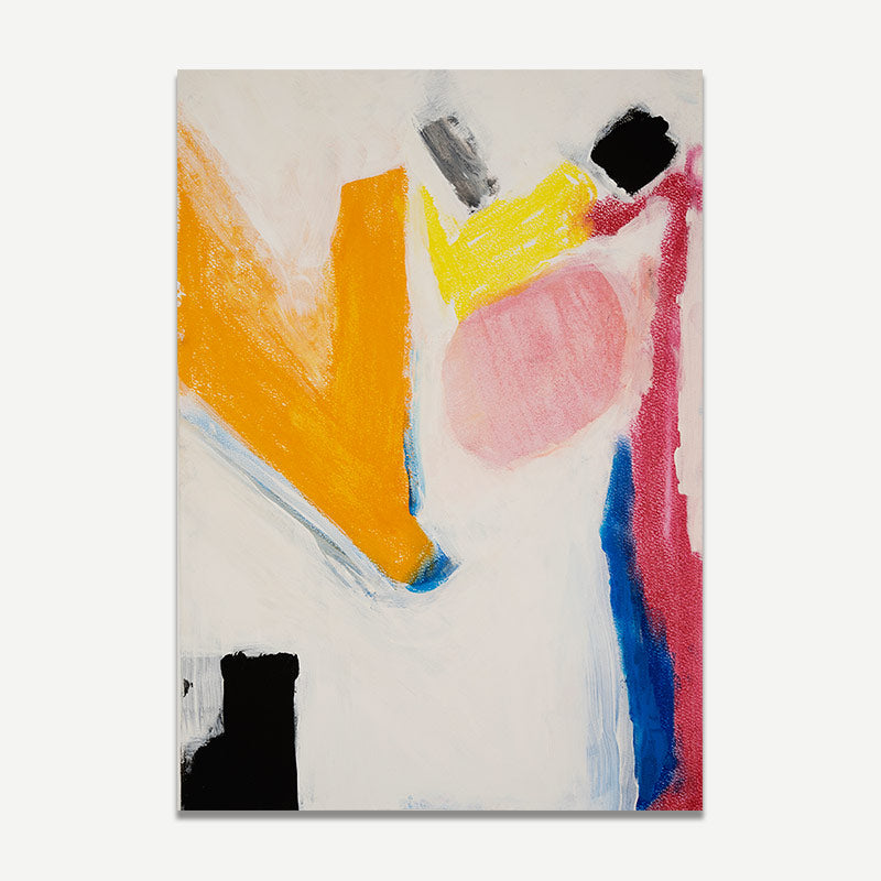 Abstract art with colorful shapes on a white background