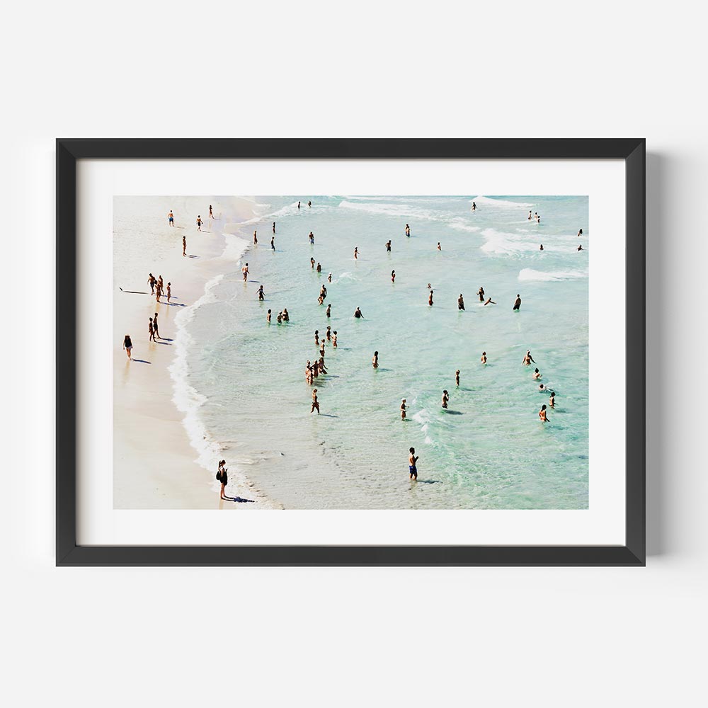 Iconic Bondi Beach wall art capturing a vibrant summer afternoon – bright and energetic coastal decor for any space.