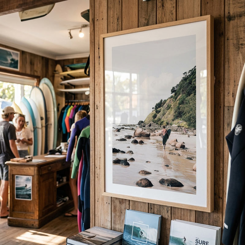 Byron Surfer Art Print