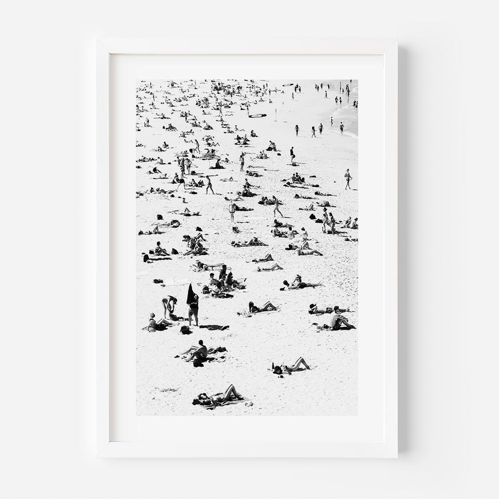 Captivating wall artwork capturing people on the beach at Bondi, Australia - ideal for art enthusiasts.