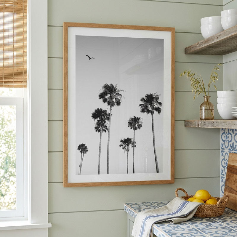BW Newport Palms Art Print