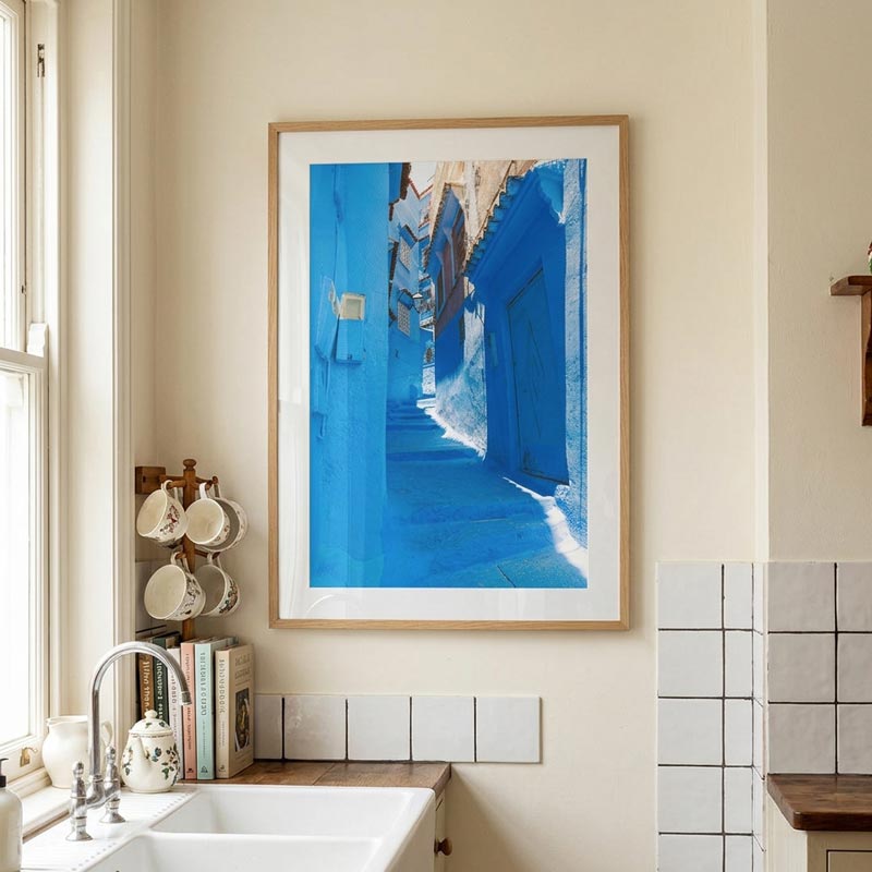 Shadows in a Chefchaouen Alley Art Print