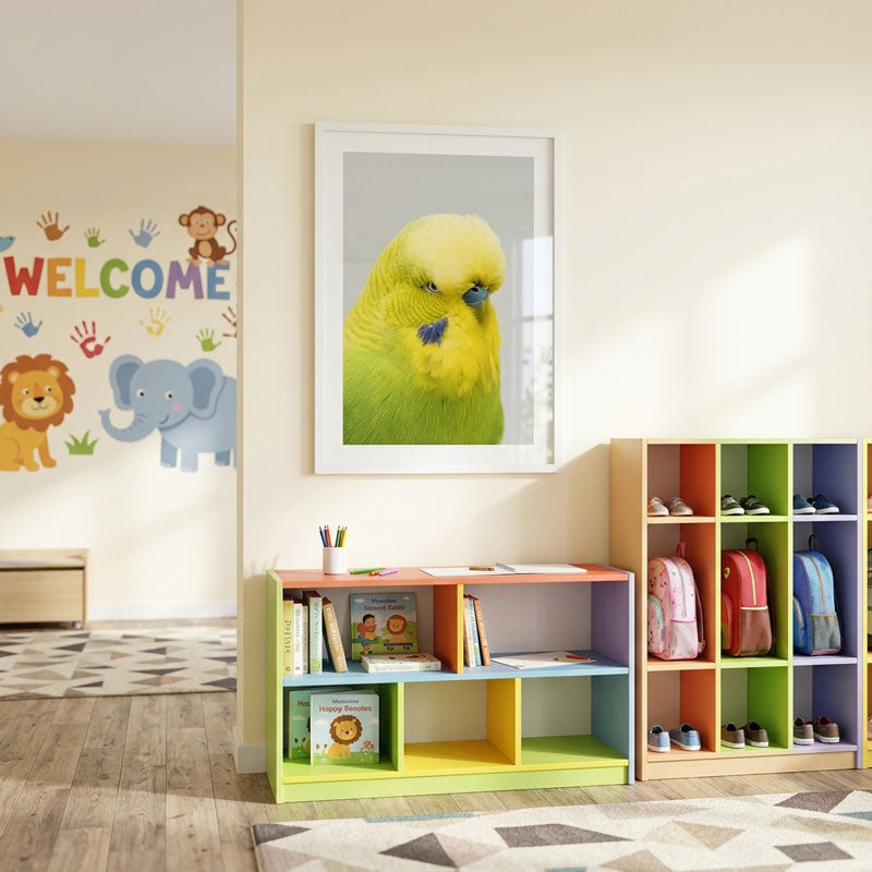 Golden Face Show Budgie Art Print