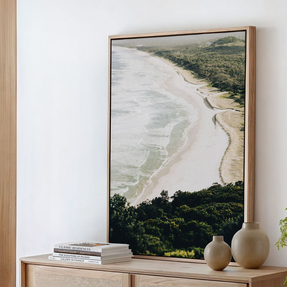 Immerse yourself in the mesmerising aerial view of Cape Byron, Byron Bay, Australia, with this original photography print.