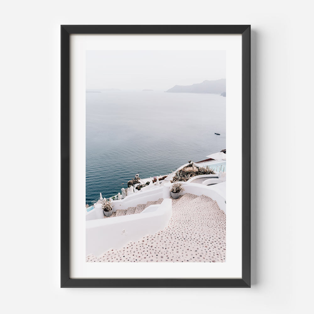 Stone Sea and Sky Santorini Art Print