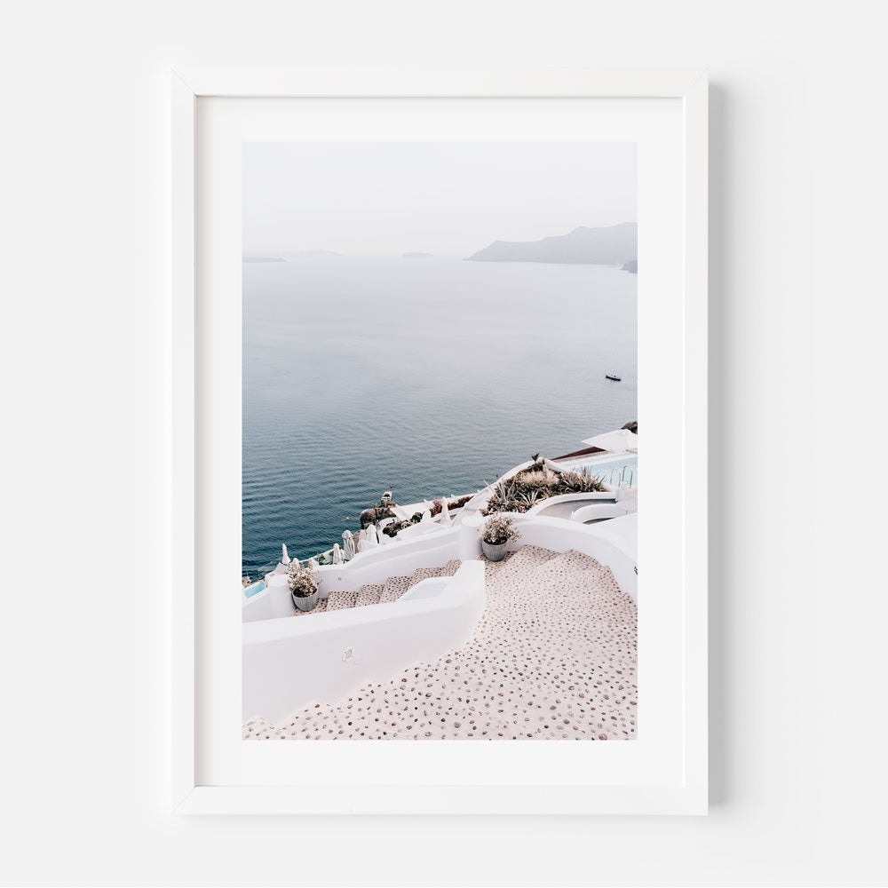 Stone Sea and Sky Santorini Art Print