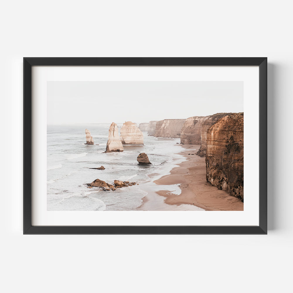 Unique coastal art showcasing limestone stacks on the Australian coast