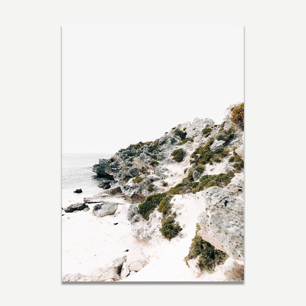 Rocky Cliff Rotto Art Print
