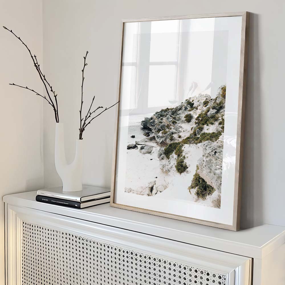 Rocky Cliff Rotto Art Print