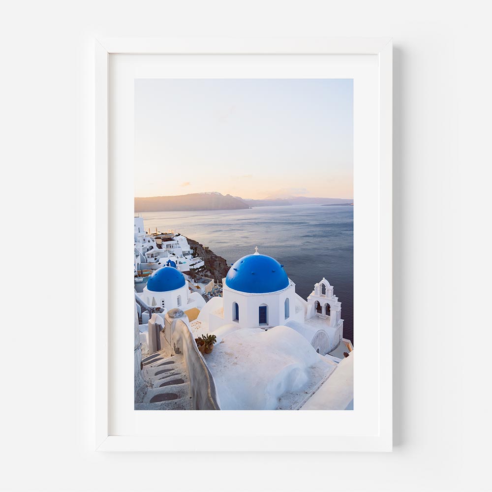 Oia Blue Domes Art Print
