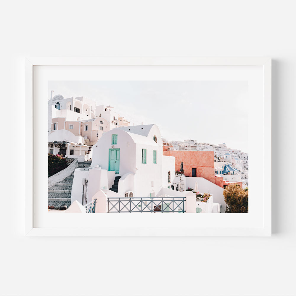 Sunrise Serenity in Oia Art Print