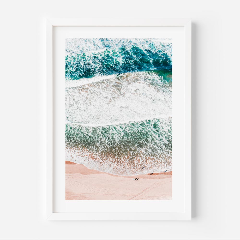 Aerial view wall art of waves at Main Beach, Gold Coast.