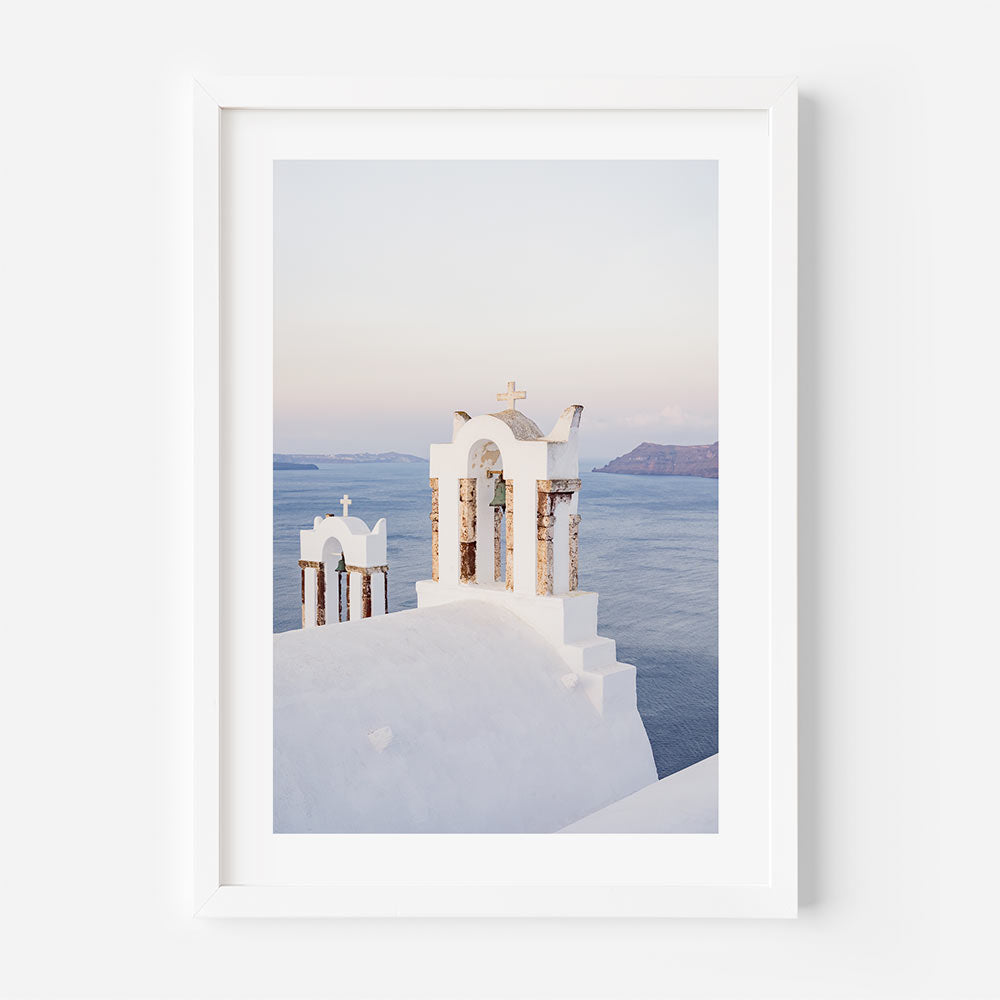 Oia Bell Towers Art Print