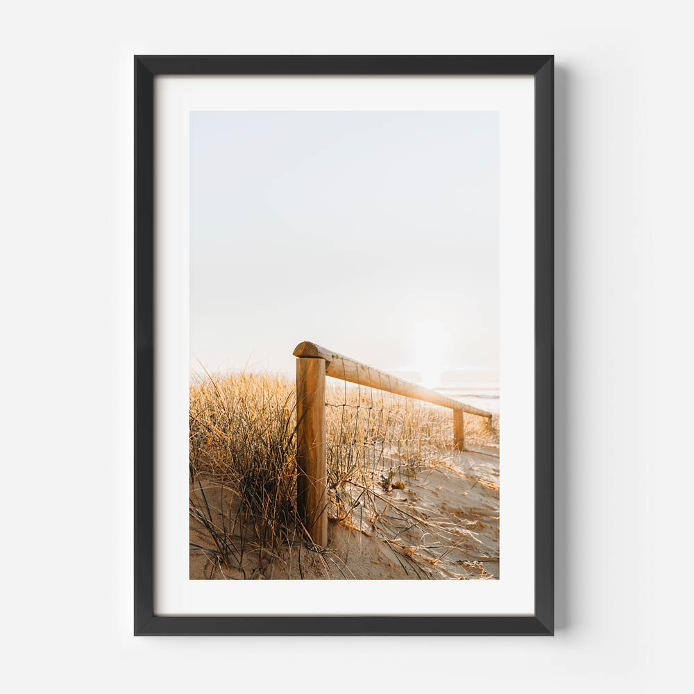 Serene coastal morning photography print for home decor.