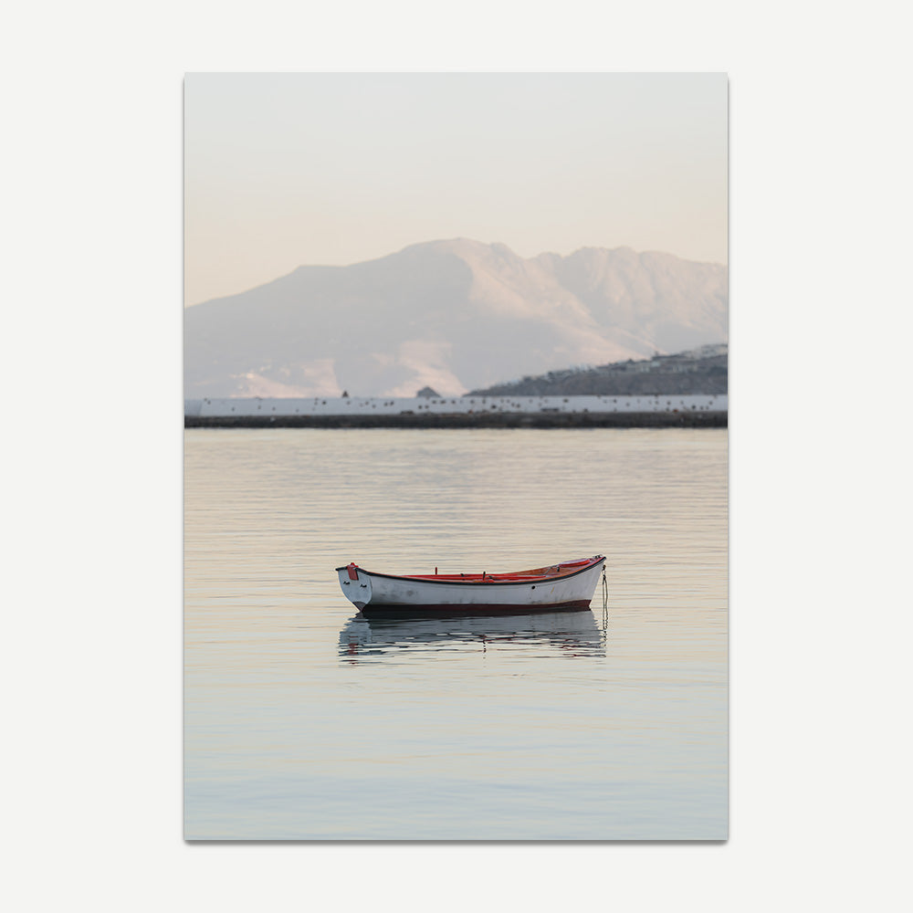 A boat floating in the water