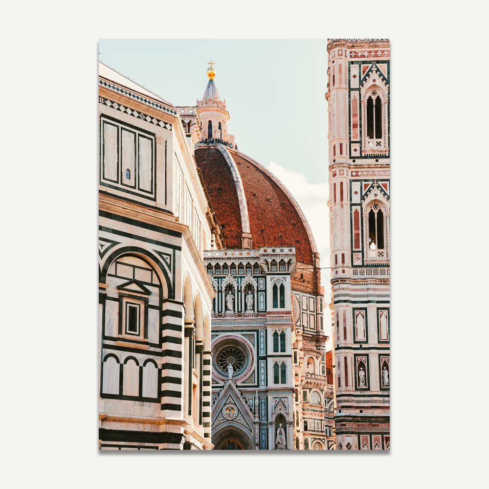 Vintage-style Florence wall art featuring Santa Maria del Fiore – elegant architectural print for Italy-inspired home decor.