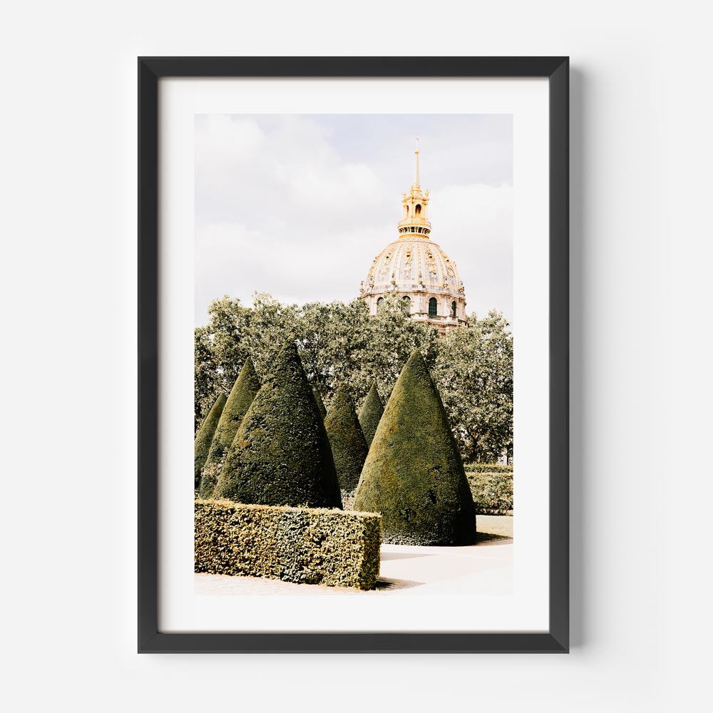 Elegant Parisian garden and museum dome, a perfect addition to your home decor with a touch of European sophistication.