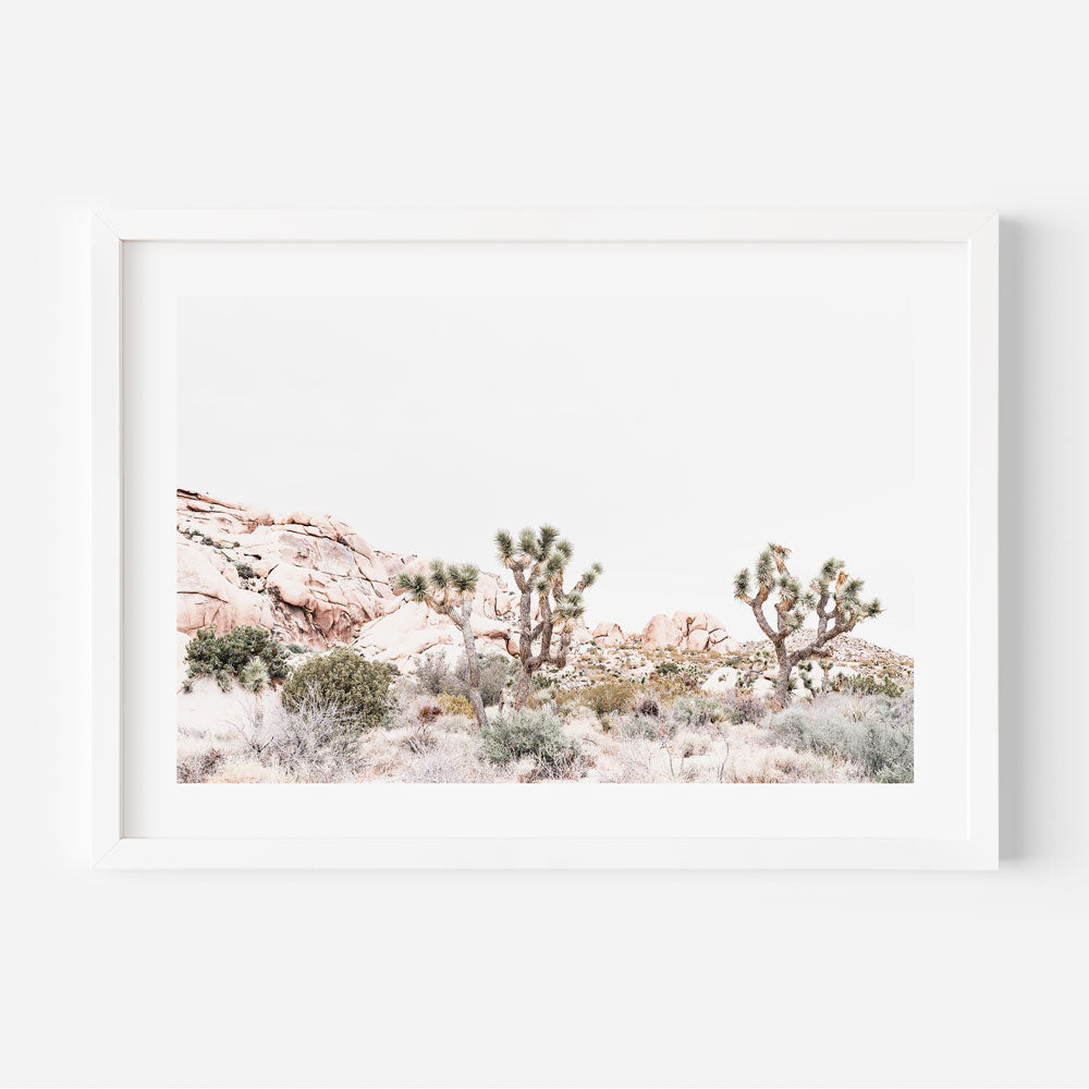 Joshua Tree National Park, California desert landscape in vibrant wall art by OblongShop.