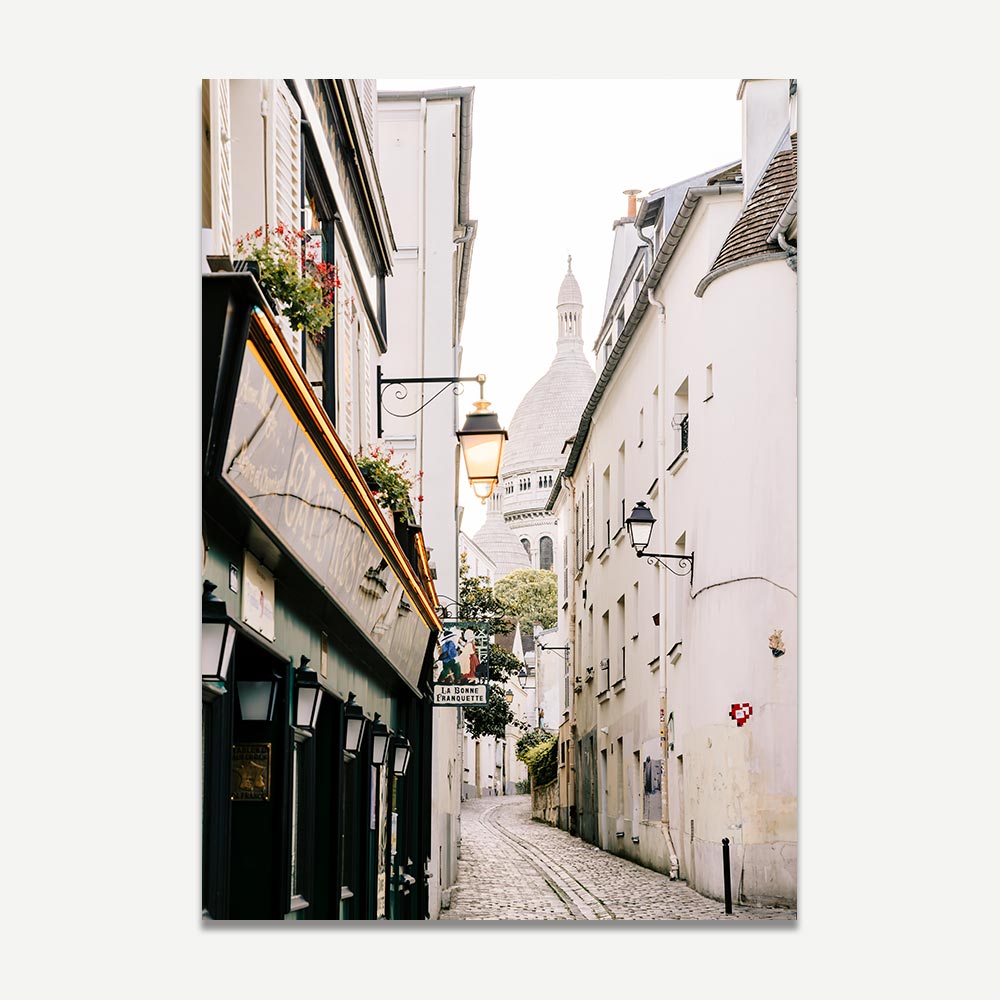 Soft dawn tones in Montmartre with Sacré-Cœur, bringing Parisian charm and serenity to your home.