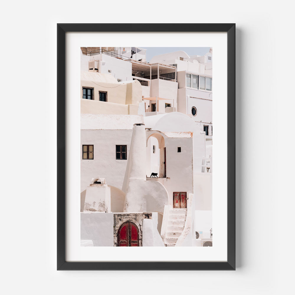 Meow of Santorini Art Print