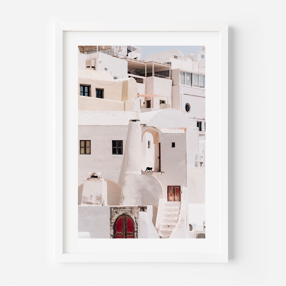 Meow of Santorini Art Print
