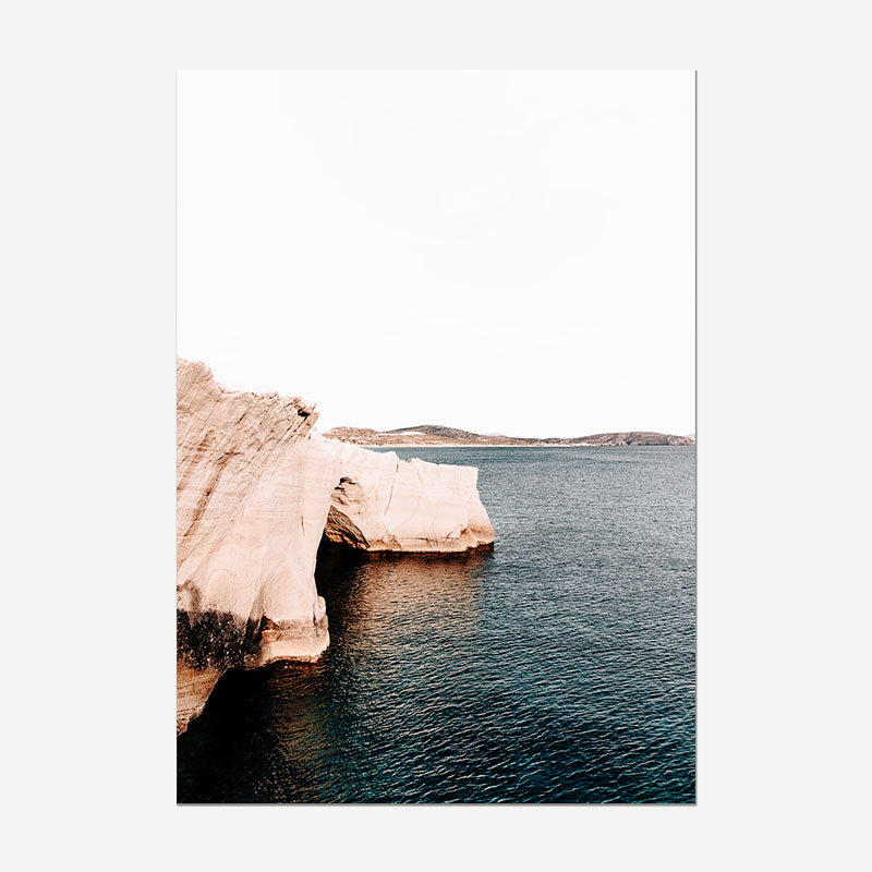 Set of 2 Coastal Art Prints - Milos Sunrise & Milos Cliff