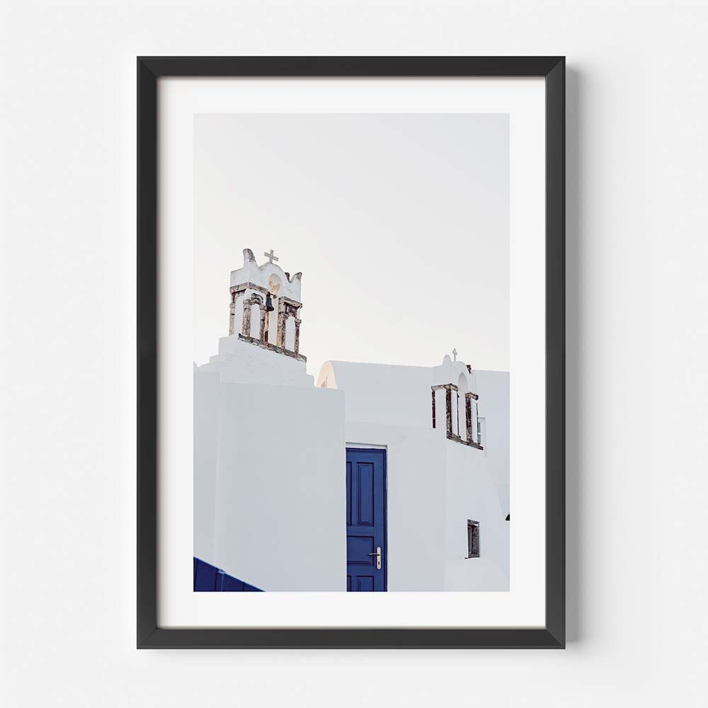 Twin Bells Santorini Art Print