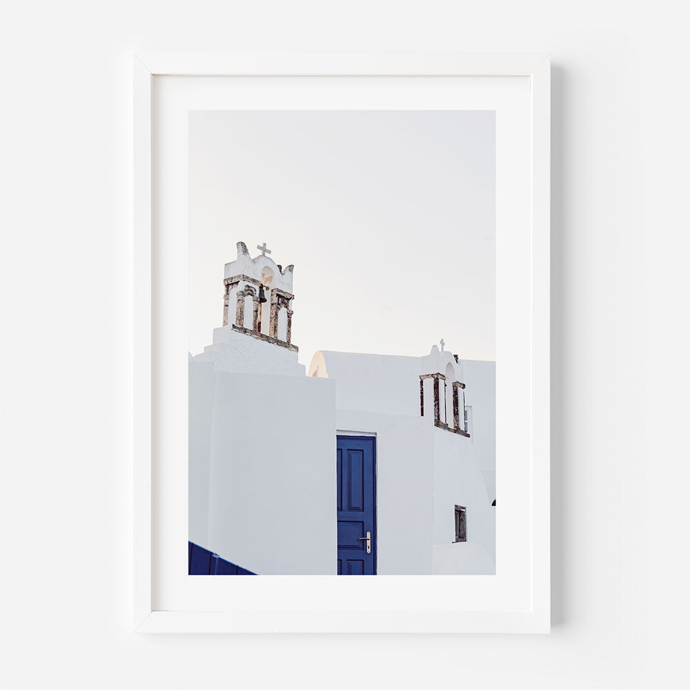 Twin Bells Santorini Art Print