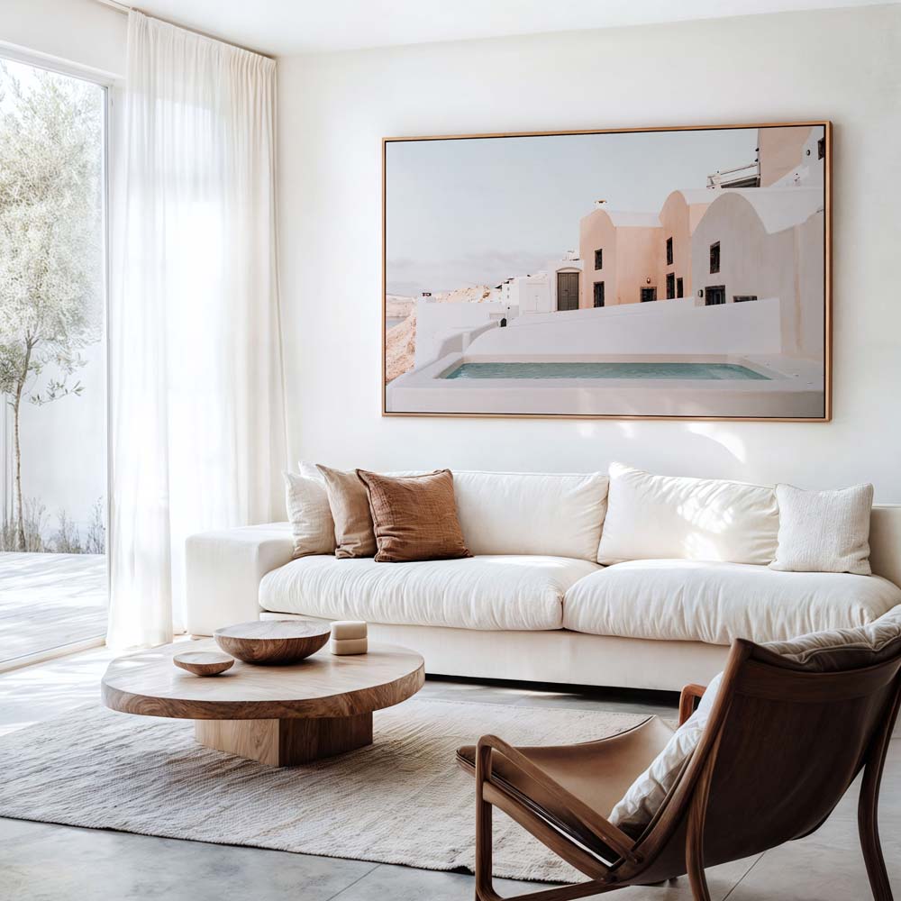 Dreamy Pastels Santorini Art Print