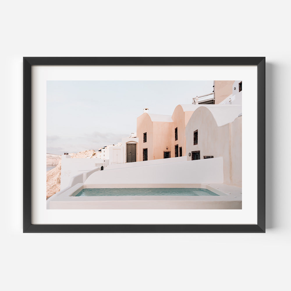 Dreamy Pastels Santorini Art Print