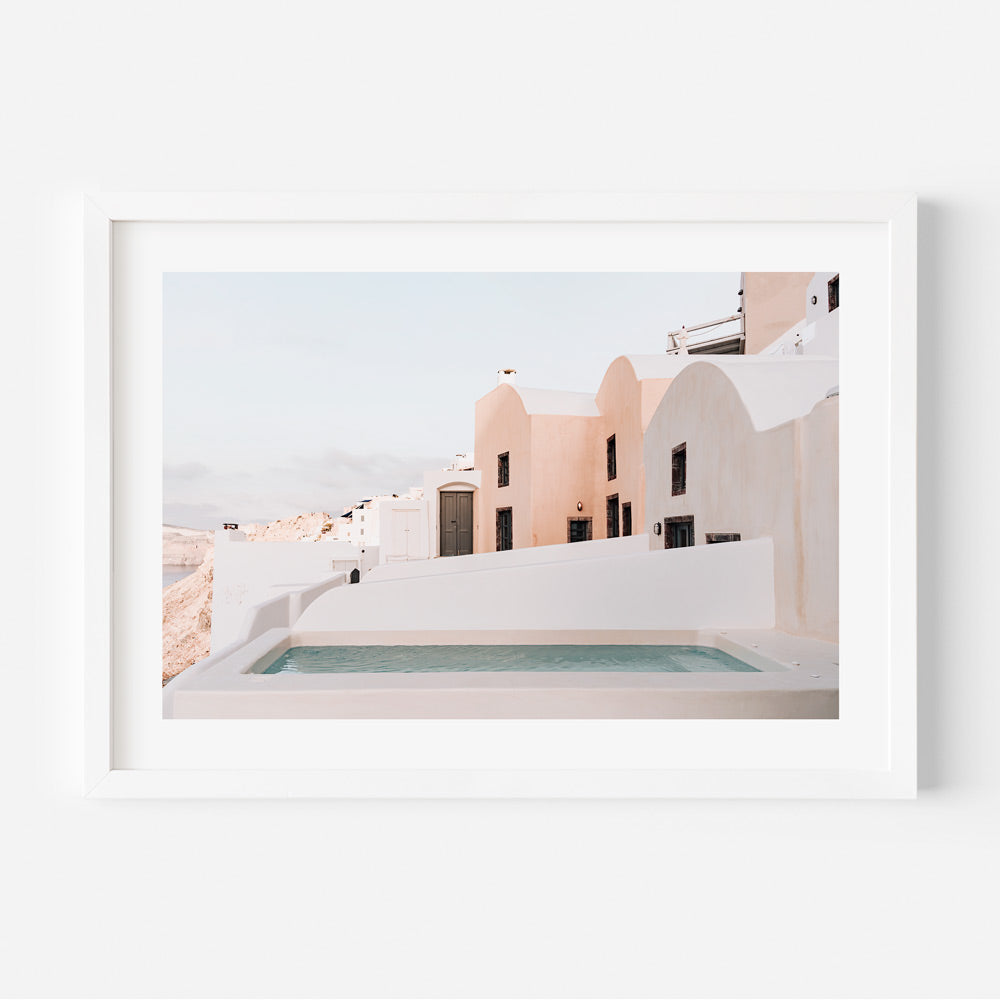 Dreamy Pastels Santorini Art Print