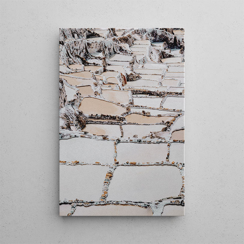 Abstract art print of a textured pattern on a gray background