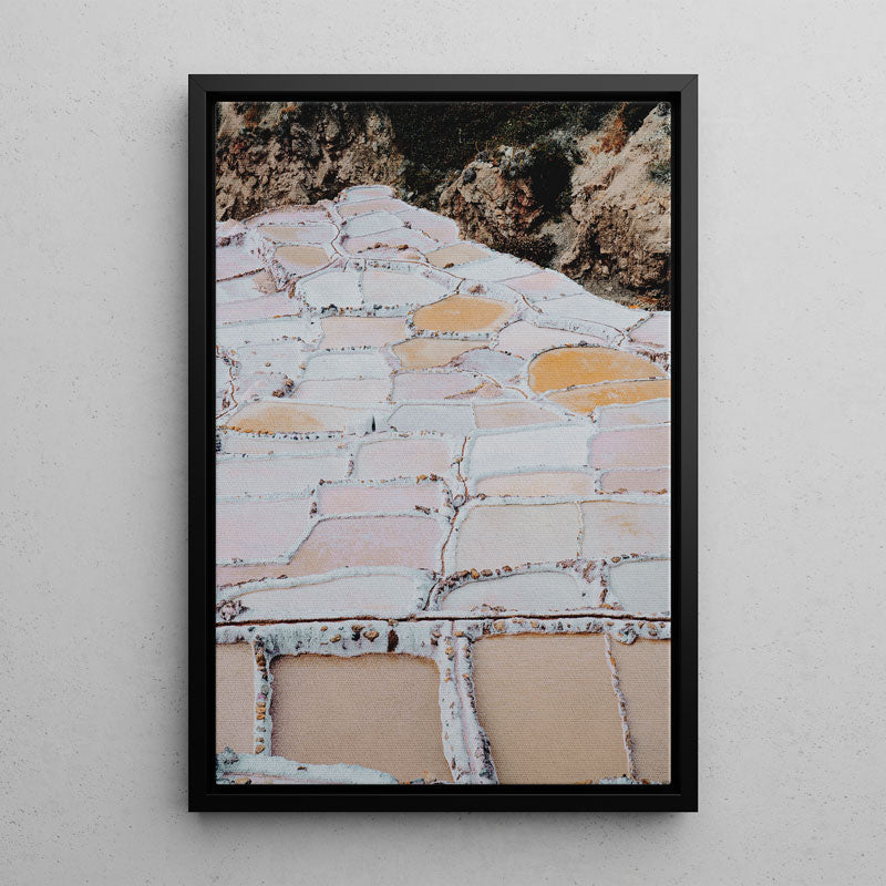 Framed artwork of a stone pathway with a natural background