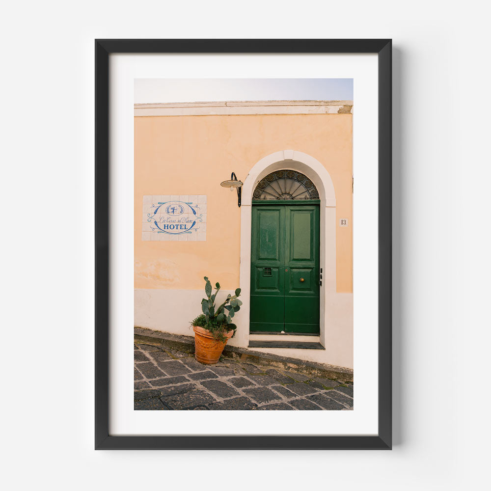 La Casa Sul Mare Green Door Art Print