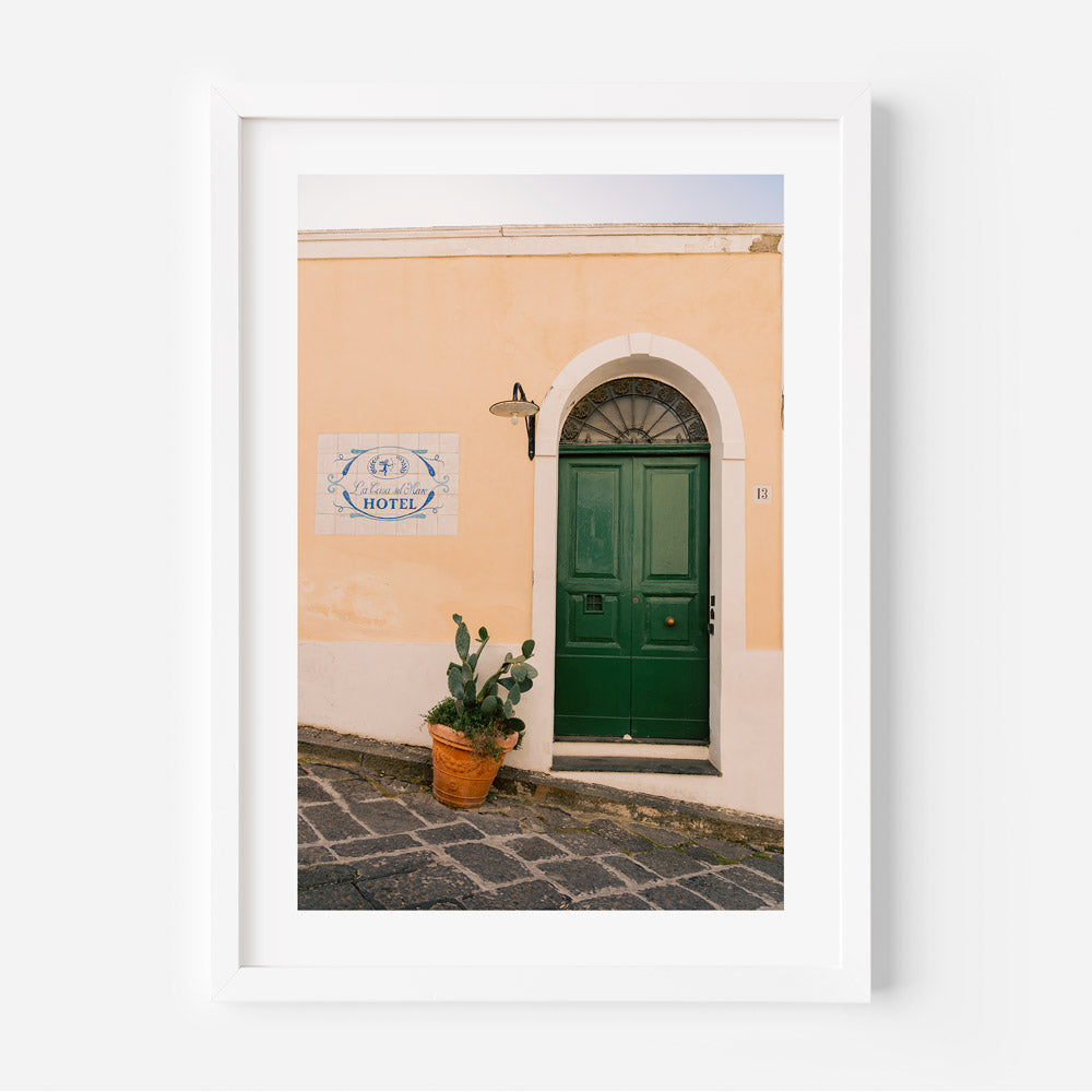 La Casa Sul Mare Green Door Art Print