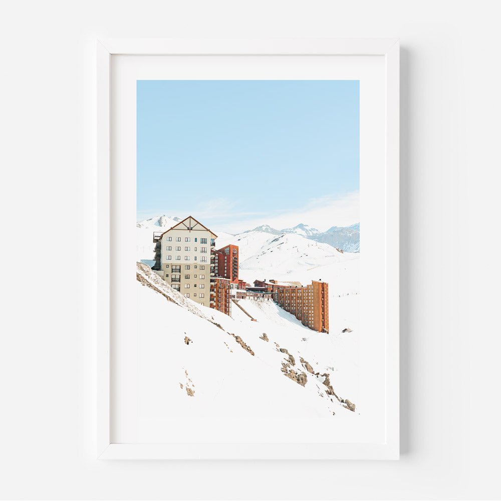 Ski Resort at Valle Nevado, Santiago, Chile - Framed photograph for elegant home decor.