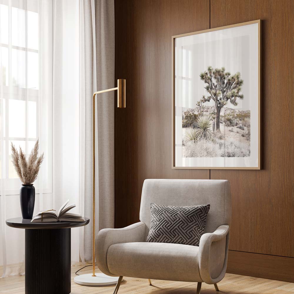 OblongShop's wall art featuring Yucca plant in Joshua Tree National Park, California landscape.