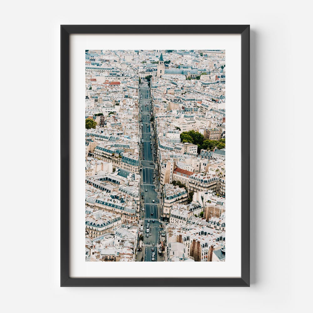Romantic Parisian rooftops in soft tones, ideal for adding elegance to any home interior or office.