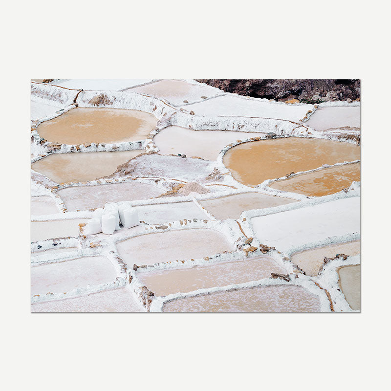 Salt pans with water at Maras, Peru