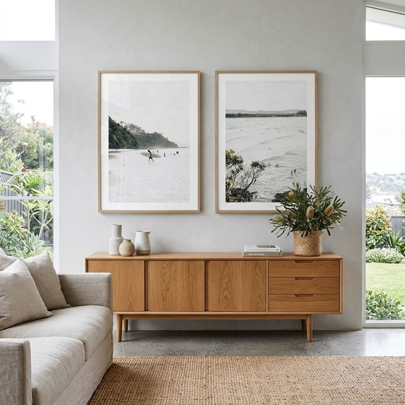 Set of 2 Byron Photography Art Prints - North Wategos & The Pass Surfers Byron Bay