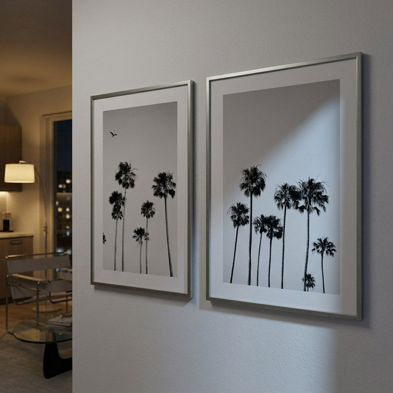 BW Newport Beach Palms Art Print