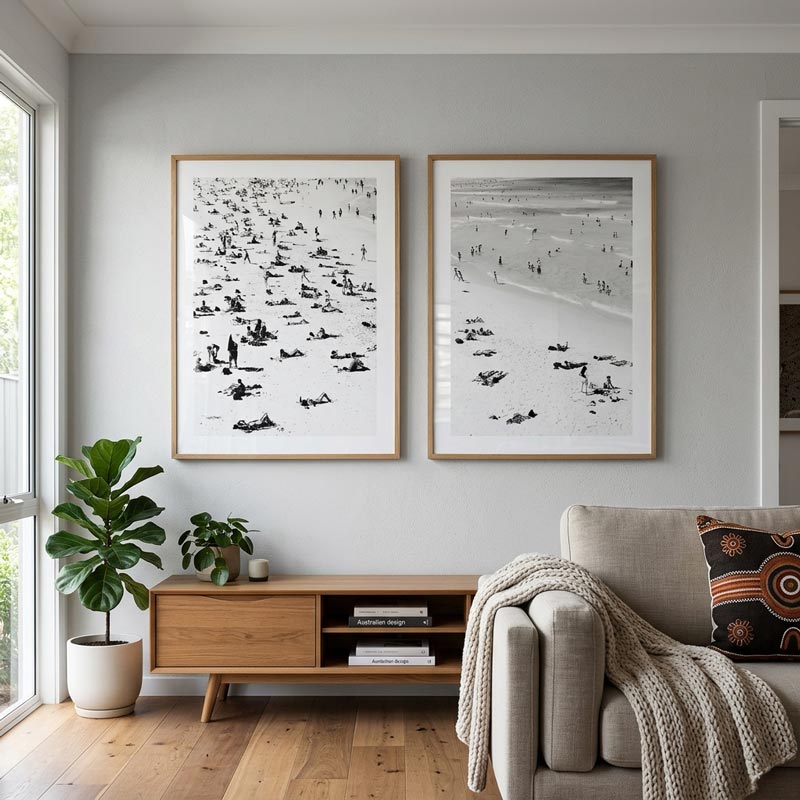 BW Bondi Bathers I Art Print