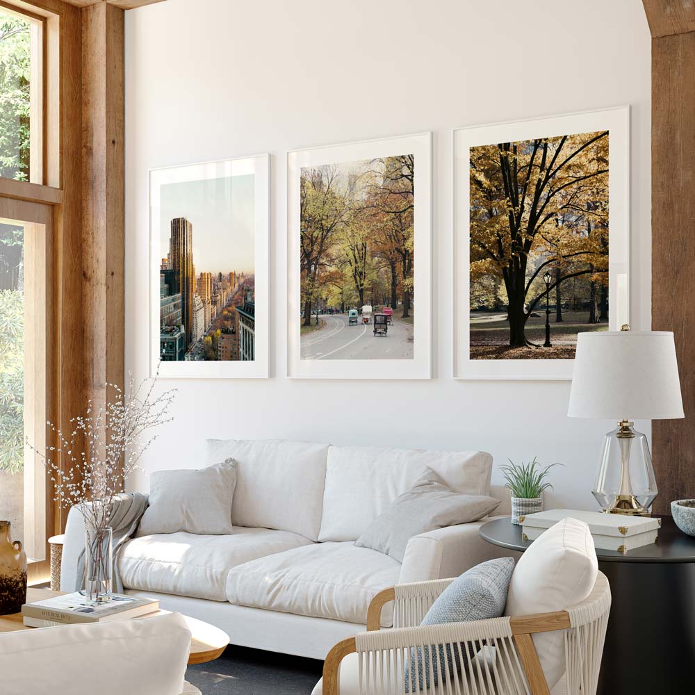 Set of 3 Art Prints - Upper West Side NY, Central Park In Fall II & Central Park In Fall
