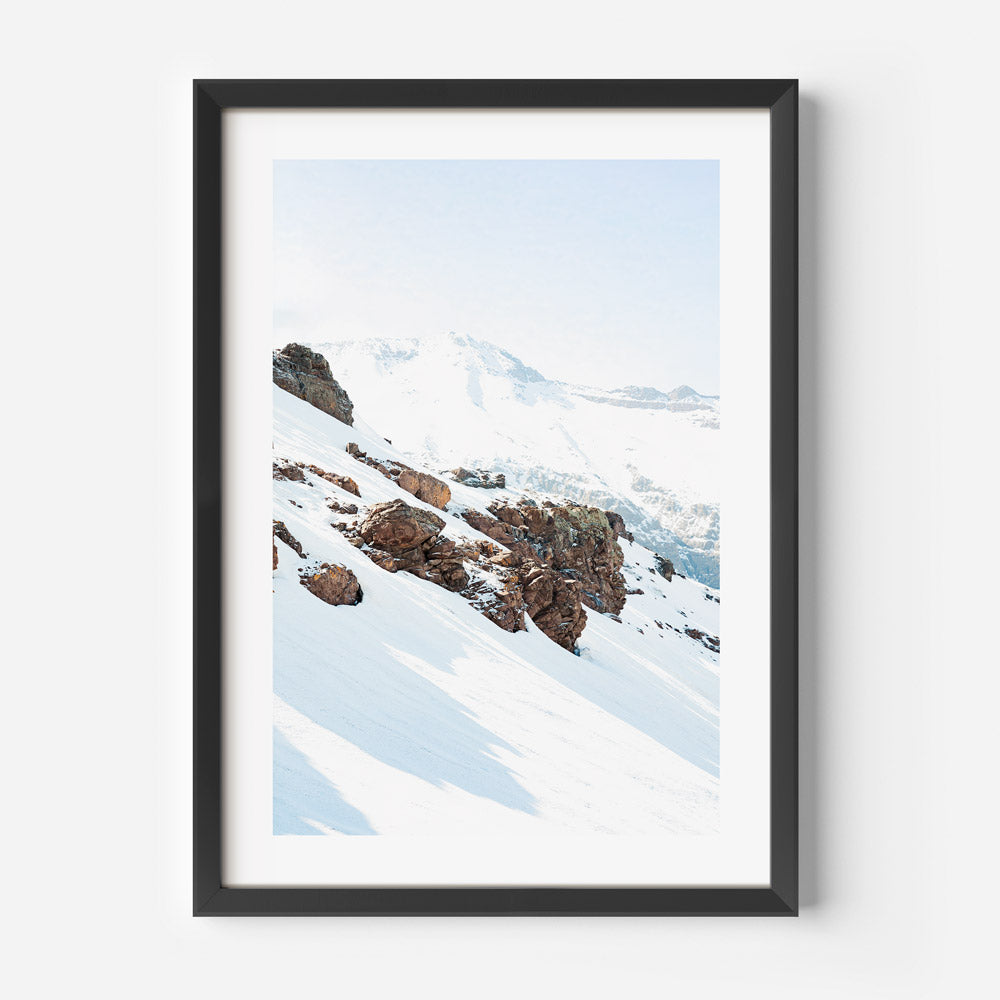 Snow-Covered Rocks, Valle Nevado, Santiago, Chile - Captivating wall decor for any room.