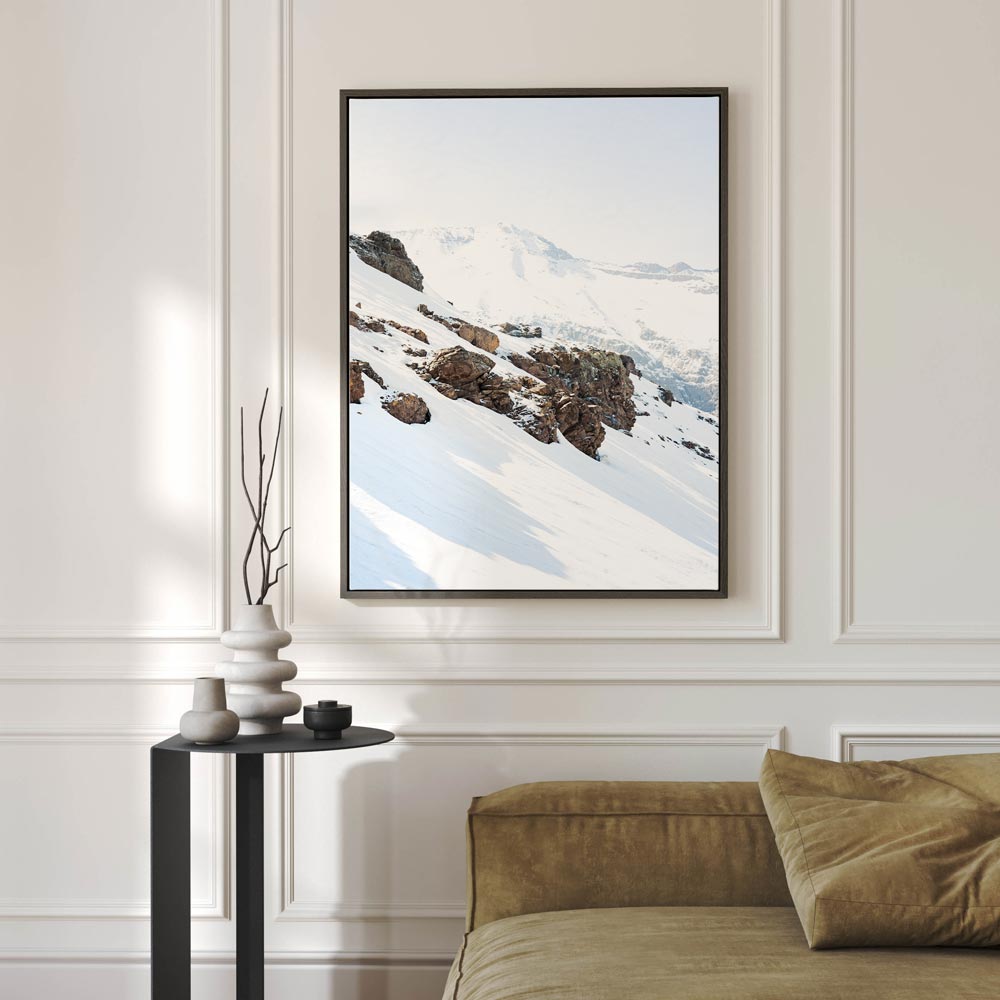 Valle Nevado Snowy Rocks, Santiago, Chile - Stylish canvas print for modern interiors.