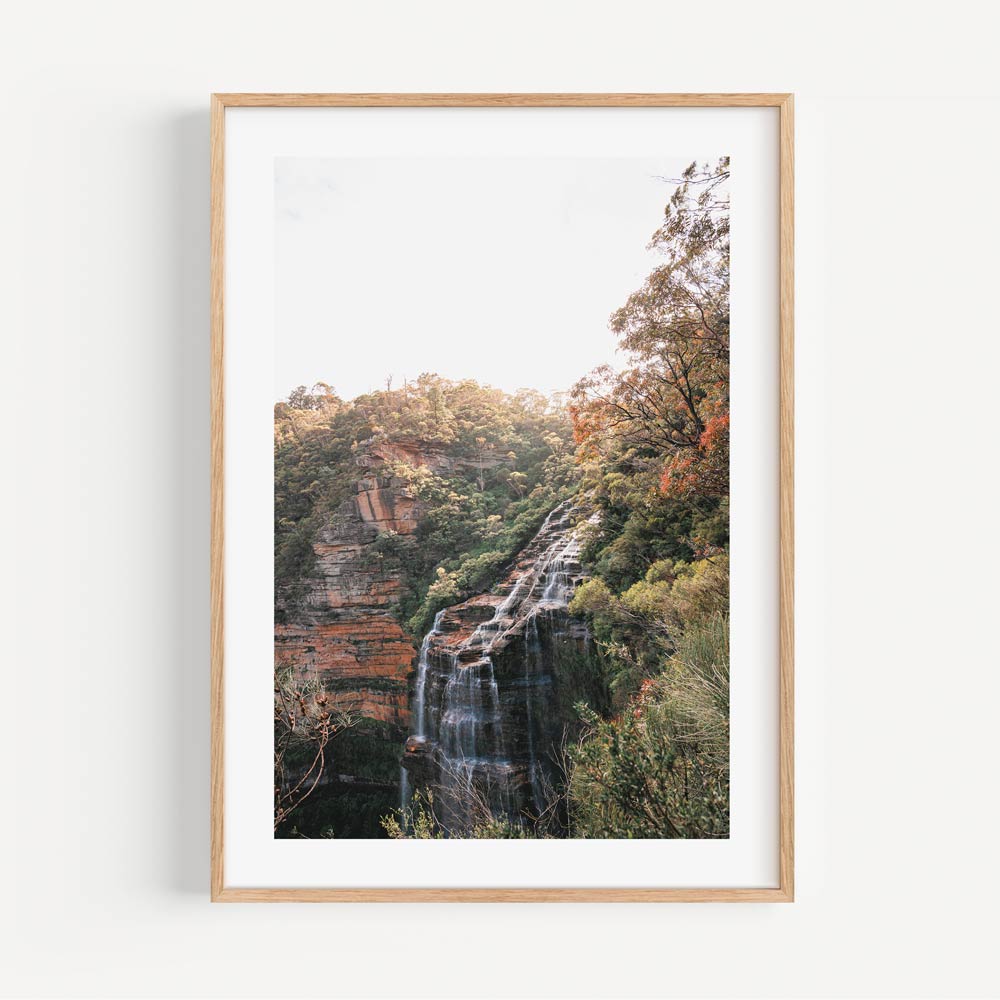 Nature Photography Artwork: Serene image of Wentworth Falls, enhancing framed collections.