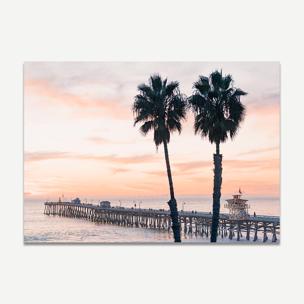 San Clemente Pier with palm trees print