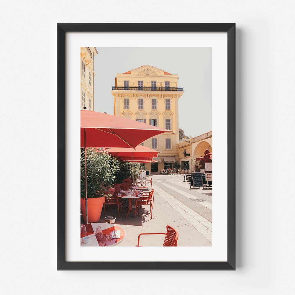 Add sophistication to your gallery with "Déjeuner" in Nice, France, portrayed in this exquisite artwork.
