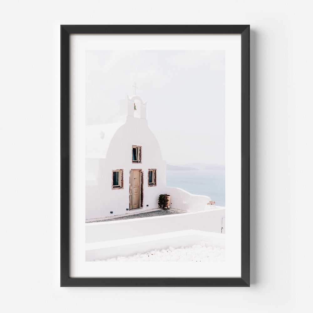 Faith and Sea Santorini Art Print