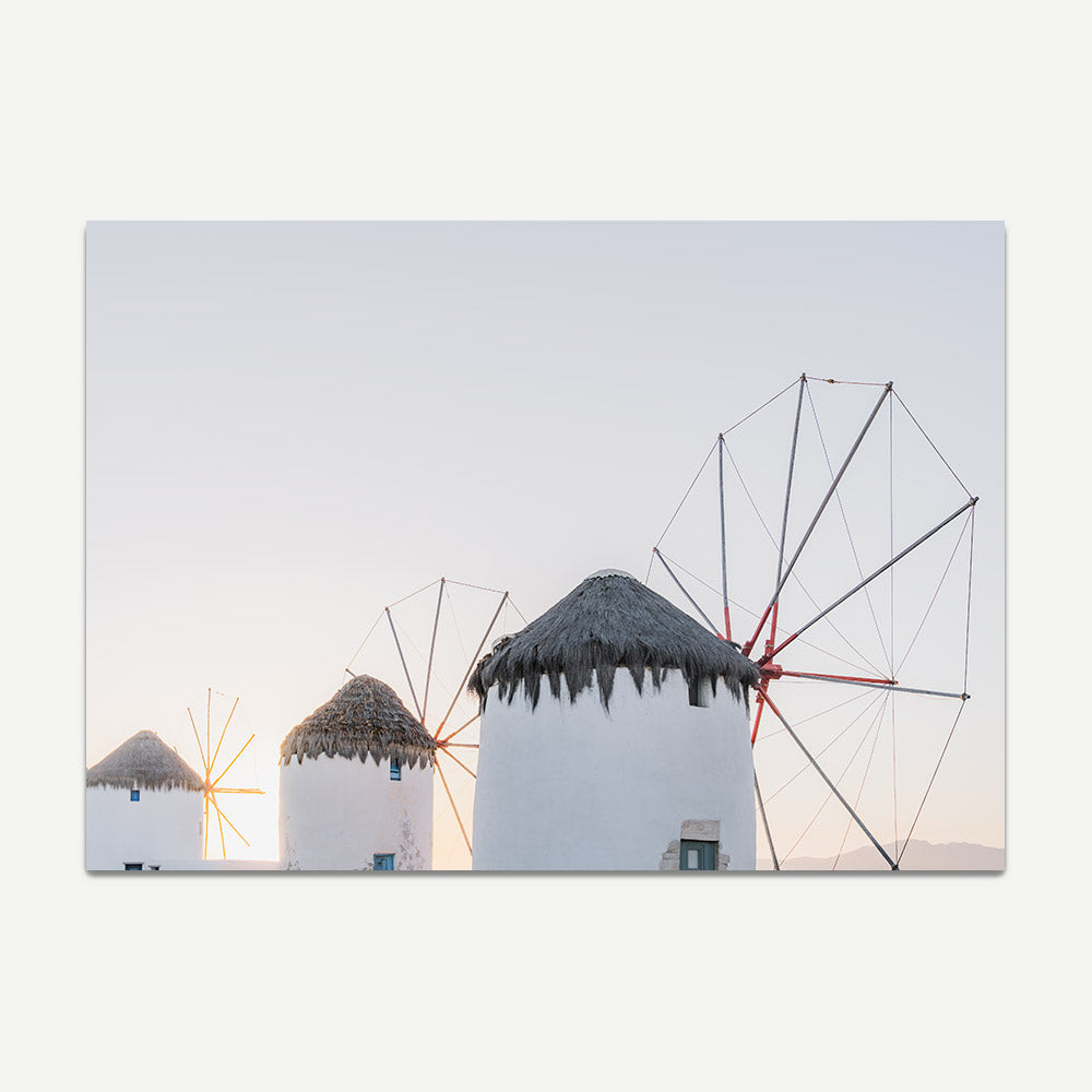 Windmills of Mykonos at Sunset